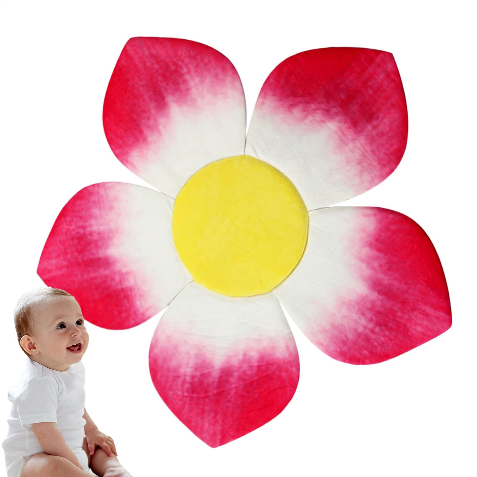 Tapis de bain fleur pour bébé et coussin de douche doux en mousse