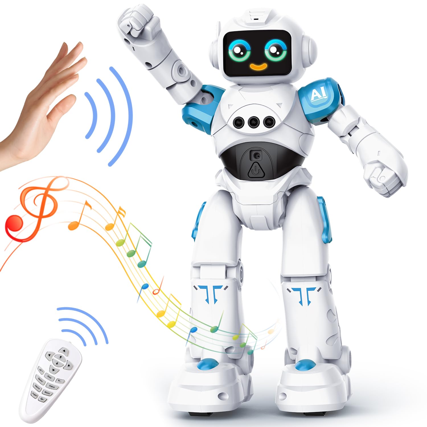 VATOS Robot giocattolo per bambini da 3 a 12 anni - Robot telecomandato programmabile con controllo dei gesti che balla e cammina, robot intelligente per bambini regalo di compleanno