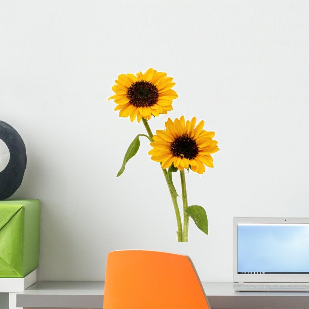 Wallmonkeys Sunflowers Wall Decal Peel and Stick Graphic WM244196 (18 in H x 12 in W)