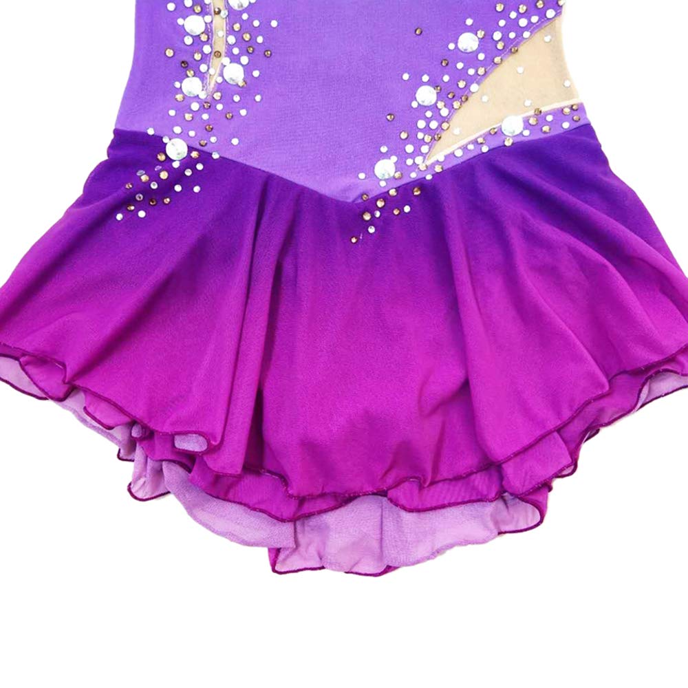 LIUHUO Fioletowa sukienka do łyżwiarstwa figurowego spódnica do jazdy na łyżwach spandex damska dziewczęca sala balet dziecięca sukienka do jazdy na łyżwach