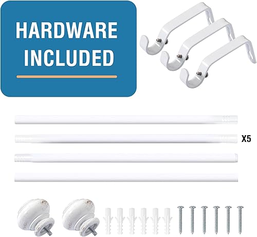 Miniatura 98 de H.VERSAILTEX - Cortinero para ventana ajustable y decorativo de 3/4 pulgadas de diámetro, para una sola ventana, con remates clásicos