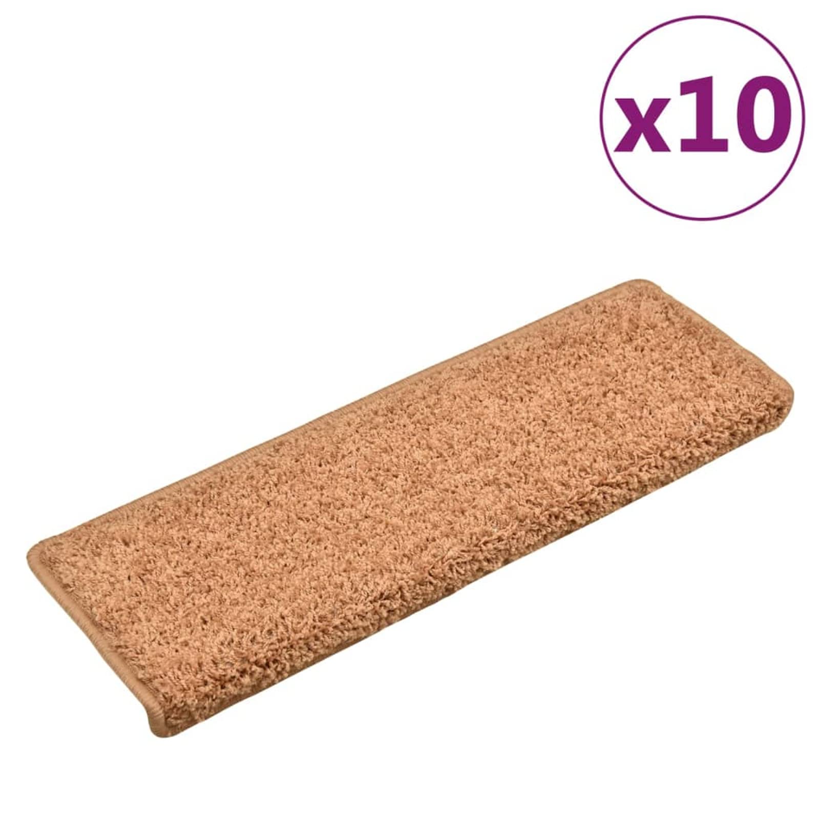 Leepesx Tappetini per Scale 10 pz 65x25 cm Marrone h,Tappetini per Scale,Tappetini per Scale Antiscivolo,Tappetini Autoadesivi per Scale