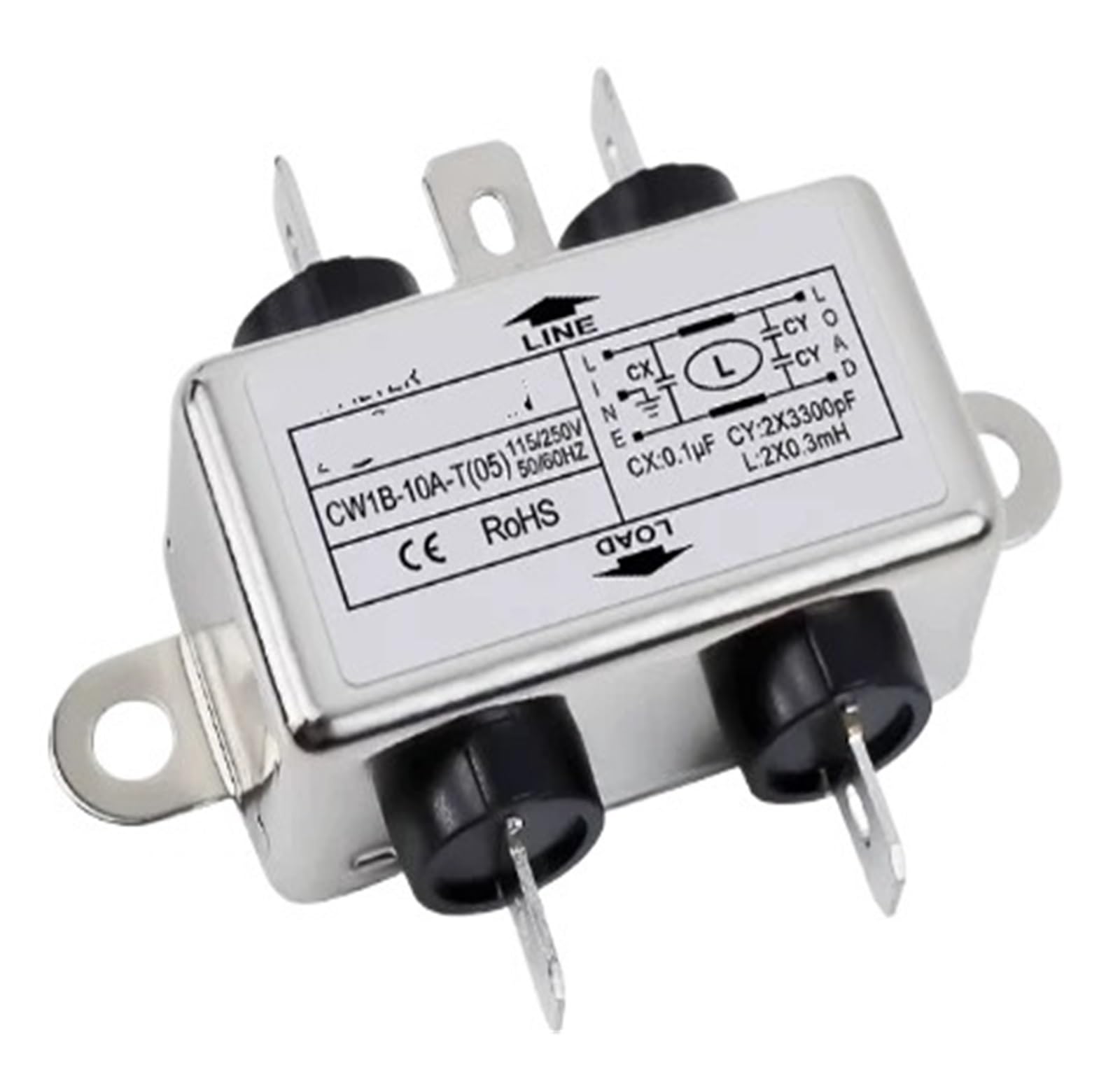 MBPAIHOP CW1B-10A-T anti-interference single-stage AC 250VAC power filter circuit audio purifier CW1B-10A-T 10A 250VAC