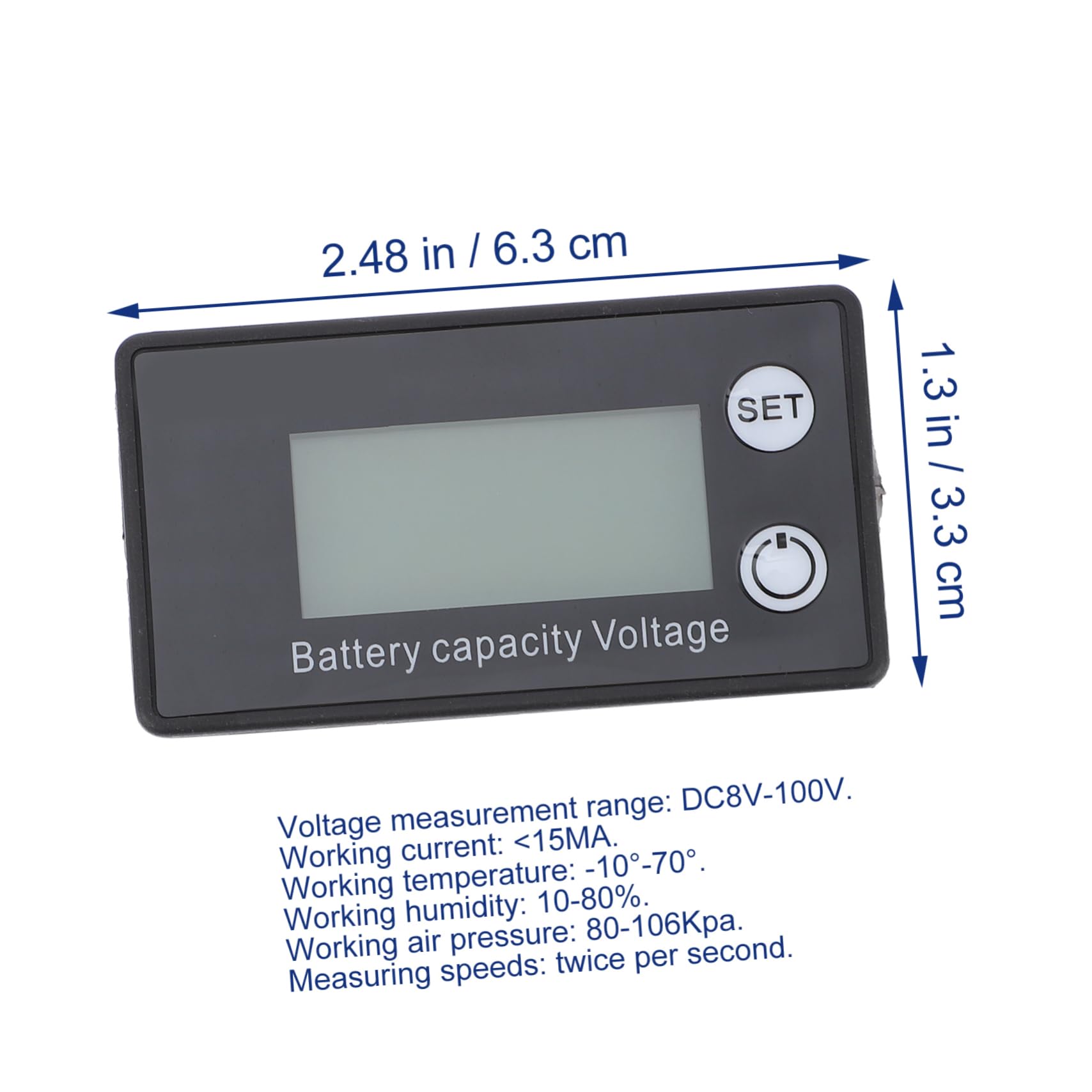 Ciieeo 1Pc LCD Battery Voltage Acid Lithium Battery Indicator with LCD Display Voltage Tester for Home Office and Garden Use Reverse Connection Protection Easy
