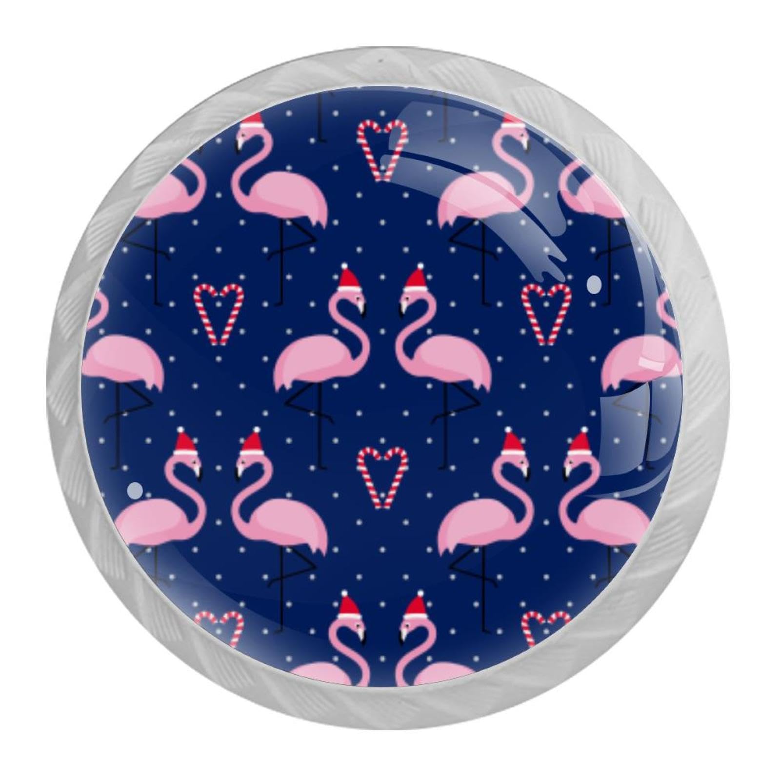 Tqmspg Multi11 4 Pieces Drawer Pulls Flamingos Door Knobs Dresser Handles For Kitchen Wardrobe Cupboard Hardware Furniture