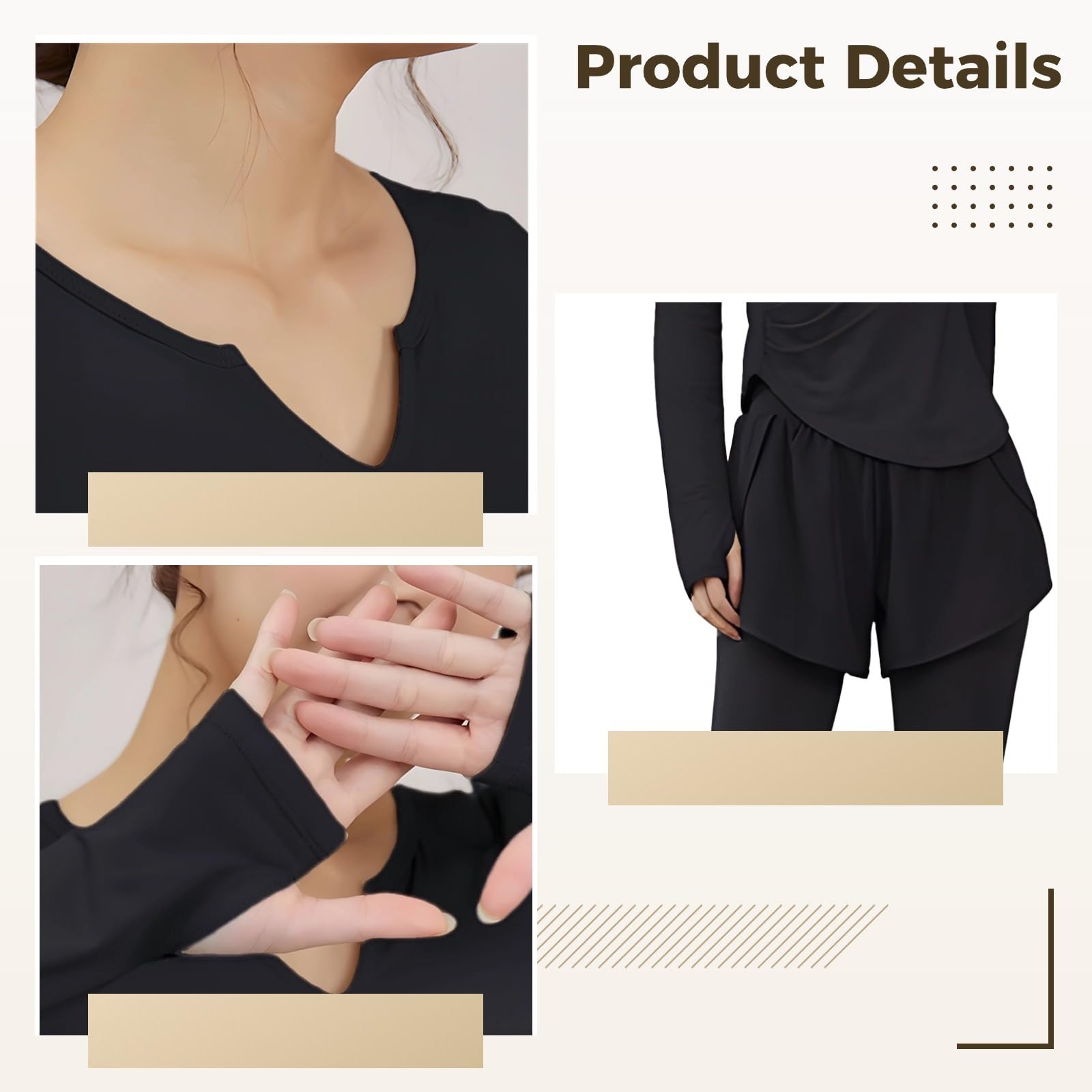 Conjunto de entrenamiento de 3 piezas para mujer, trajes de yoga con camiseta de manga larga y brasier deportivo, tela transpirable antibolitas, talla XXL para 135-150 libras, ropa deportiva versátil