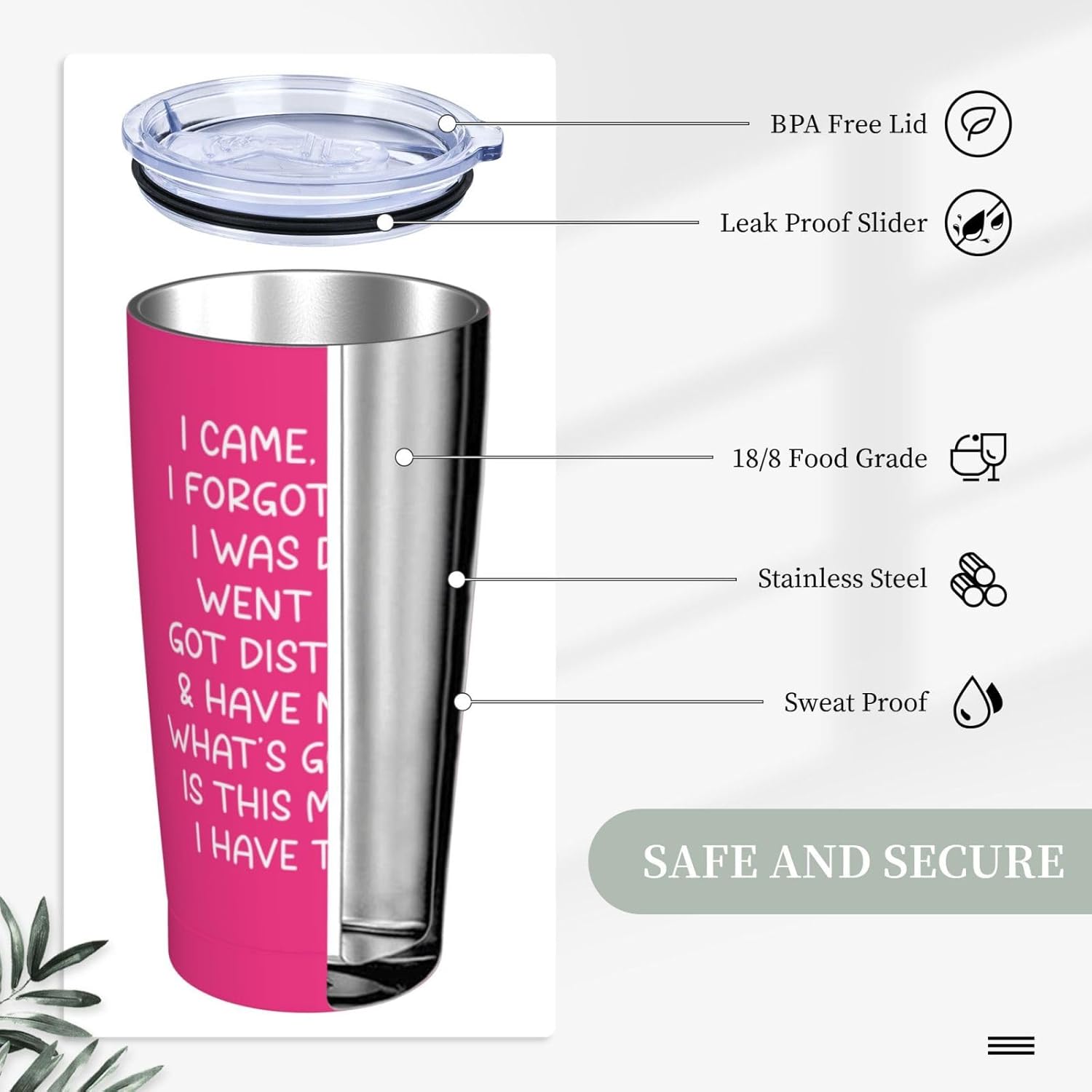 Birthday Gifts For Women - I Came I Saw I Forgot What I Was Doing Tumblers For Elderly Senior Citizen 20 Oz Tumbler With Lid And Straw For Older Women Elderly Birthday Gifts For Old - Image 4