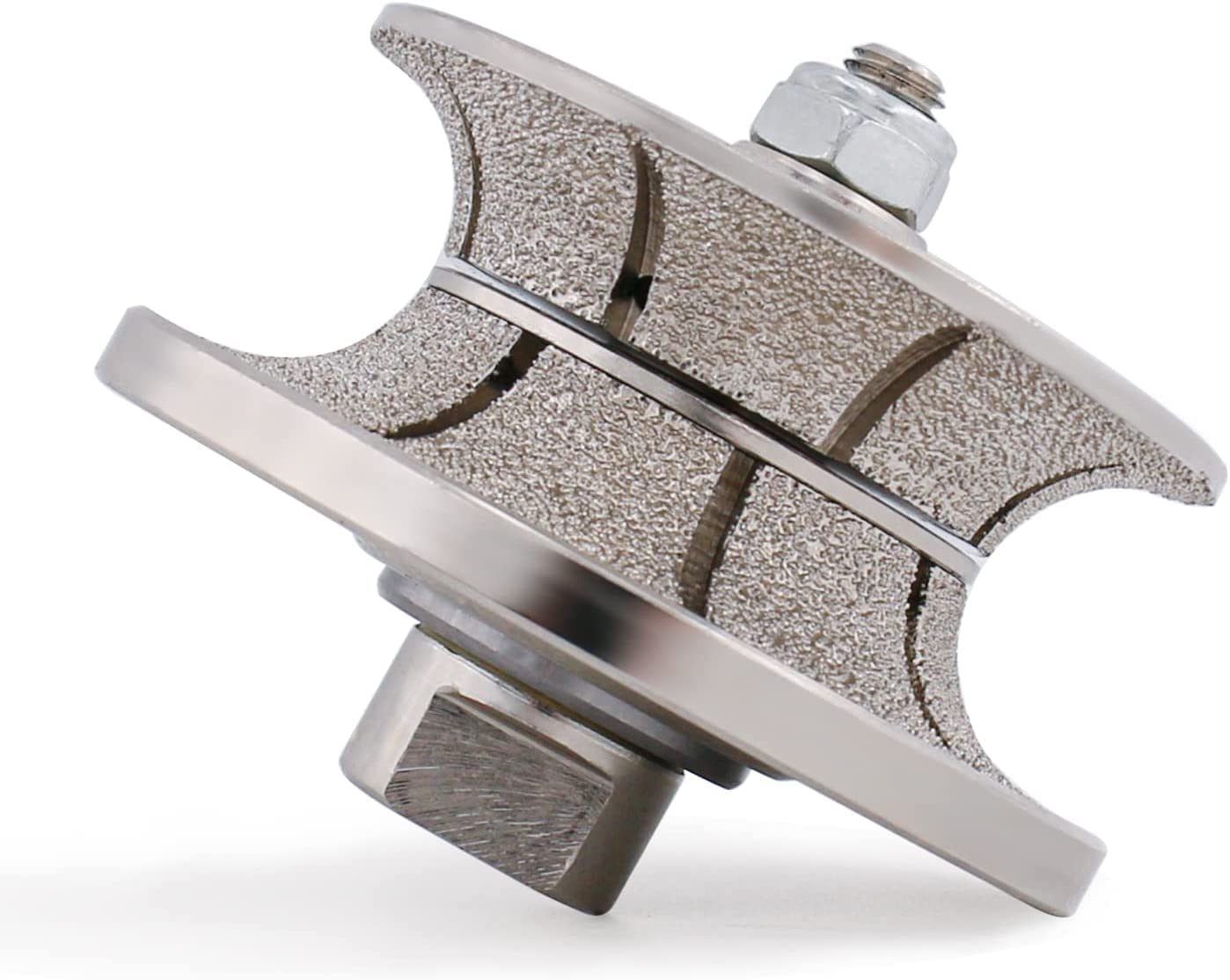 V30 Diamond Router Bit Half Bullnose Vacuum Brazed Wheel with 5/8-11 Thread for Stone Granite Marble Concrete Quartz Counter top Edge Floor Tile Edge Repair refinsihing (V30)