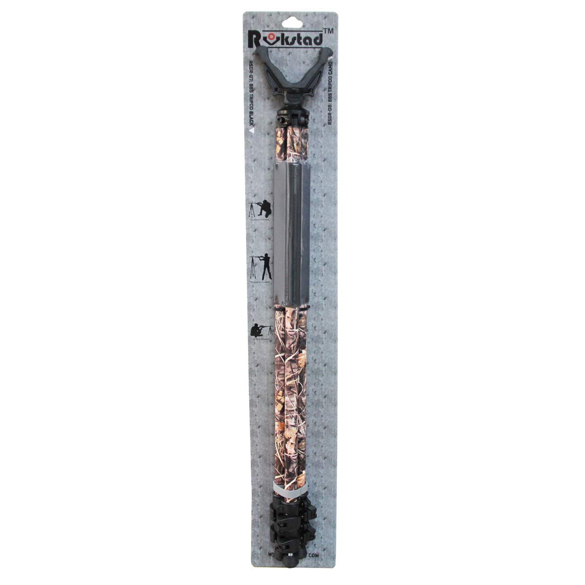 RokStad Shooting Stick for Hunting Rifles,Collapsible Adjustable Solid-Shot Shooting Rest Tripods Standing with 3 Legs,Lightweight Aluminum Design, Twist Locks and USR for Hunting,Outdoors