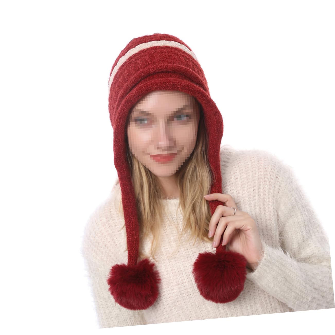 SOIMISS 2piezas Gorro De Lana Trenzado Para Mujer Pompones Sombrero Cálido y Cómodo Para Esquí y Actividades Al Aire