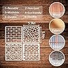 12 Pieces Brick Stencil Template, 6" x 6" Brick Wall Stencil Reusable Crafts Stencils for DIY Crafts Cookie Cake Journaling Scrapbooking Card Making Airbrushing Painting or Mixed Media (12-Brick) #4