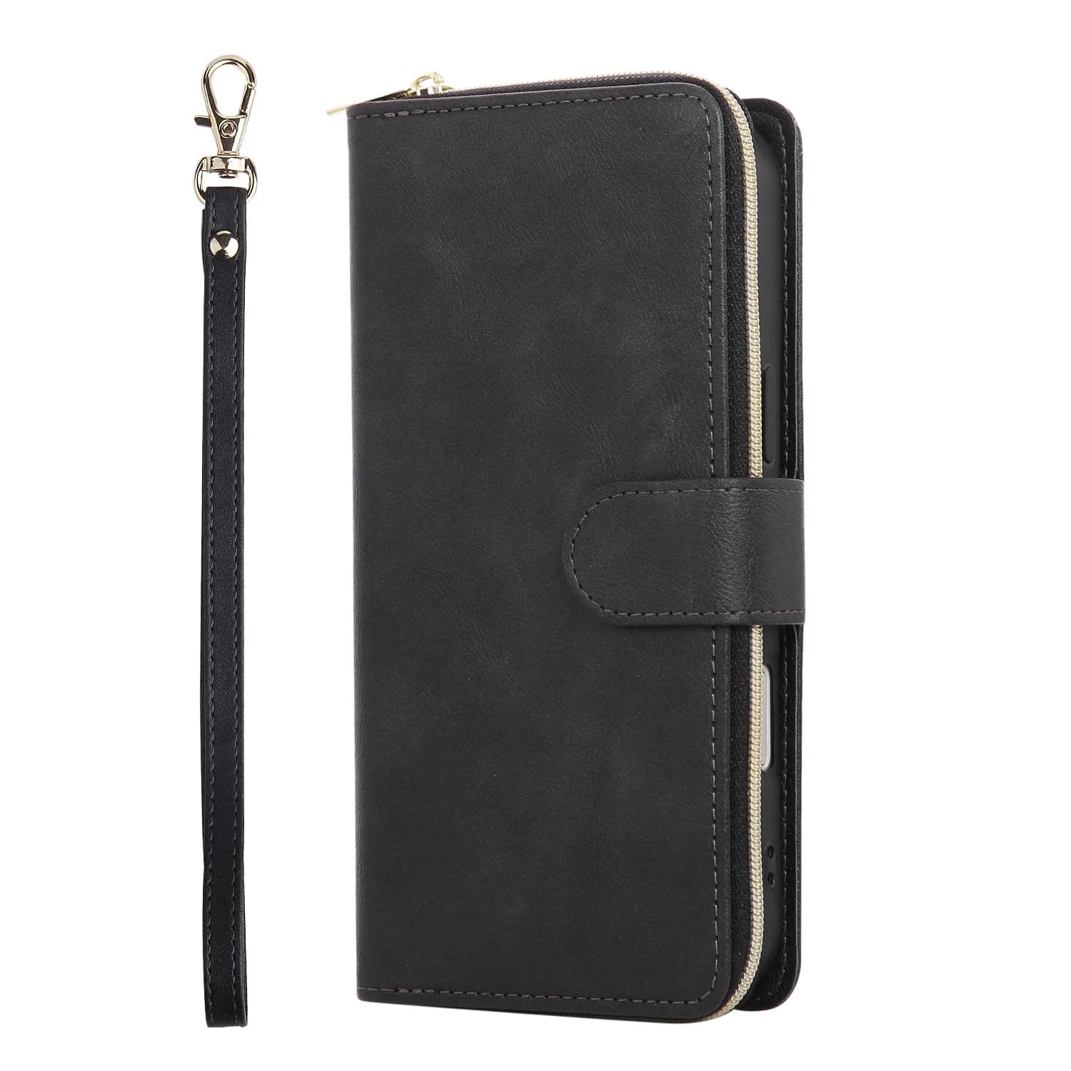 Étui à Rabat iPhone 16 Pro Max Noir - Portefeuille Cartes et Zip - 8