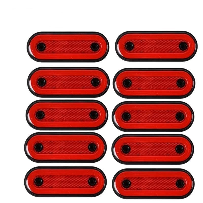 Autopartes 10 Uds/4 Uds 12V-24V Luz De Posición Lateral Luces Reflectoras Luces De Liquidación Para DAF Para Remolque Camión Furgoneta (10Pcs Red B)