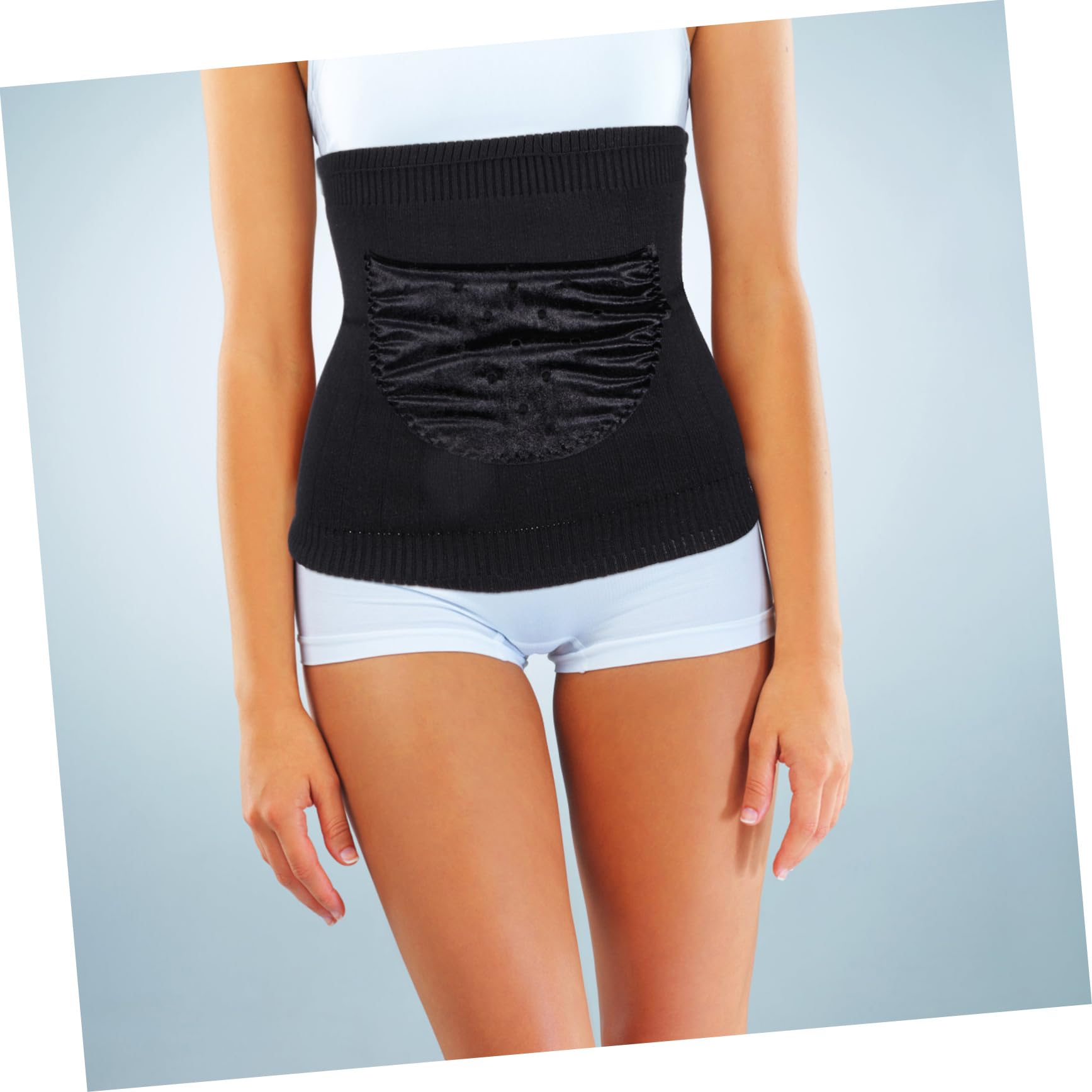 SAFIGLE Wool Waistband Abdominal Protector Belt Unisex Stomach Warming Support for Cold Weather Comfortable Elastic Design for Home Office Hiking and More Black