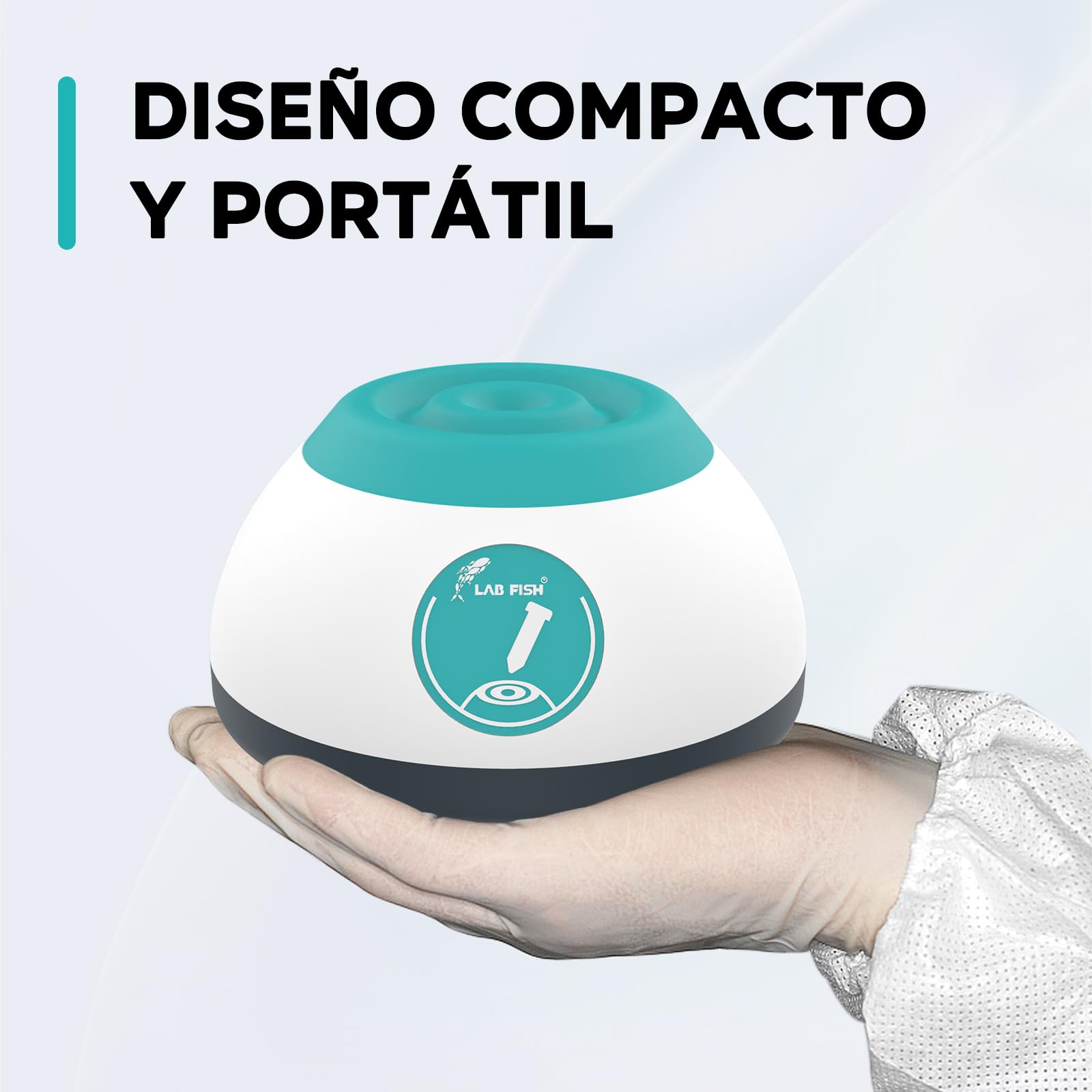 LAB FISH VM200 Mini Vortex - Agitador para Pinturas Modelismo, Esmaltes de Uñas, Tinta de Tatuaje, Adhesivo de Pestañas & Tubos de Ensayo (Máx. 50 ml), Encendido/Apagado por Contacto
