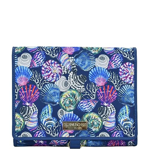 Image of Anuschka Hanging Travel Organizer - Wanderlust Collection - Nylon Fabric with Genuine Leather Trim and Artwork Print