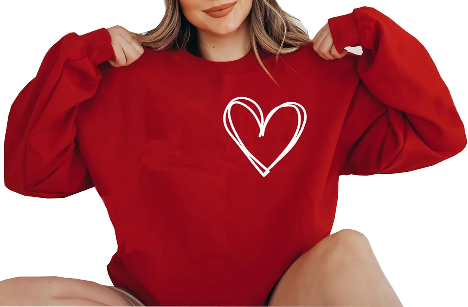 LLHXRUI Valentine's Sweatshirt for Women Cute Love Heart Shirts Casual Long Sleeve Valentine Tshirt Clothes Tops - Image 5