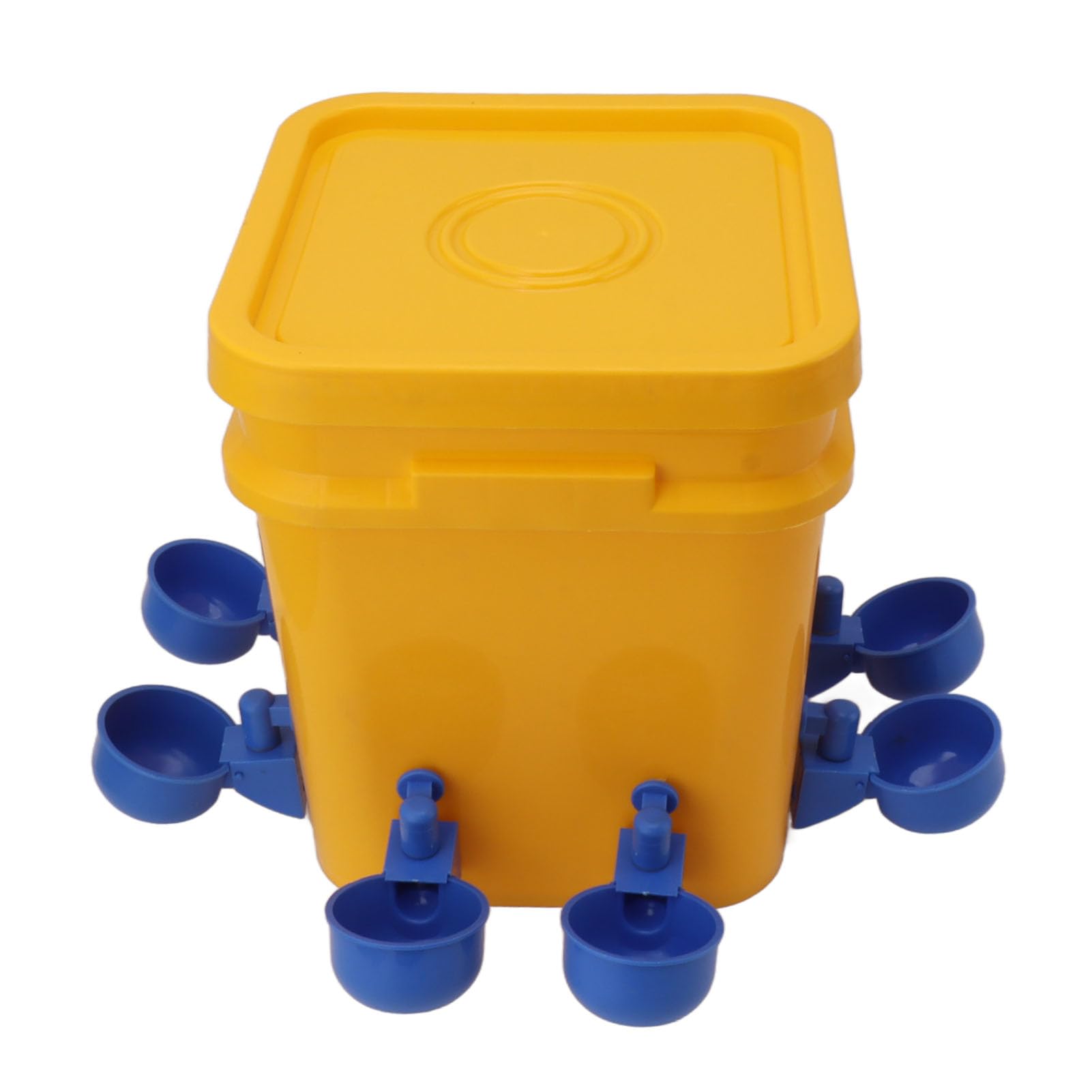 Bebedero automático para Pollos, Equipo para Beber Aves de Corral, de riego por Gravedad con Barril de Mano de 12 litros para Pollo, Pato, Ganso, plástico Duradero, 8 tazones (Cubo + Cuenco Pájaro