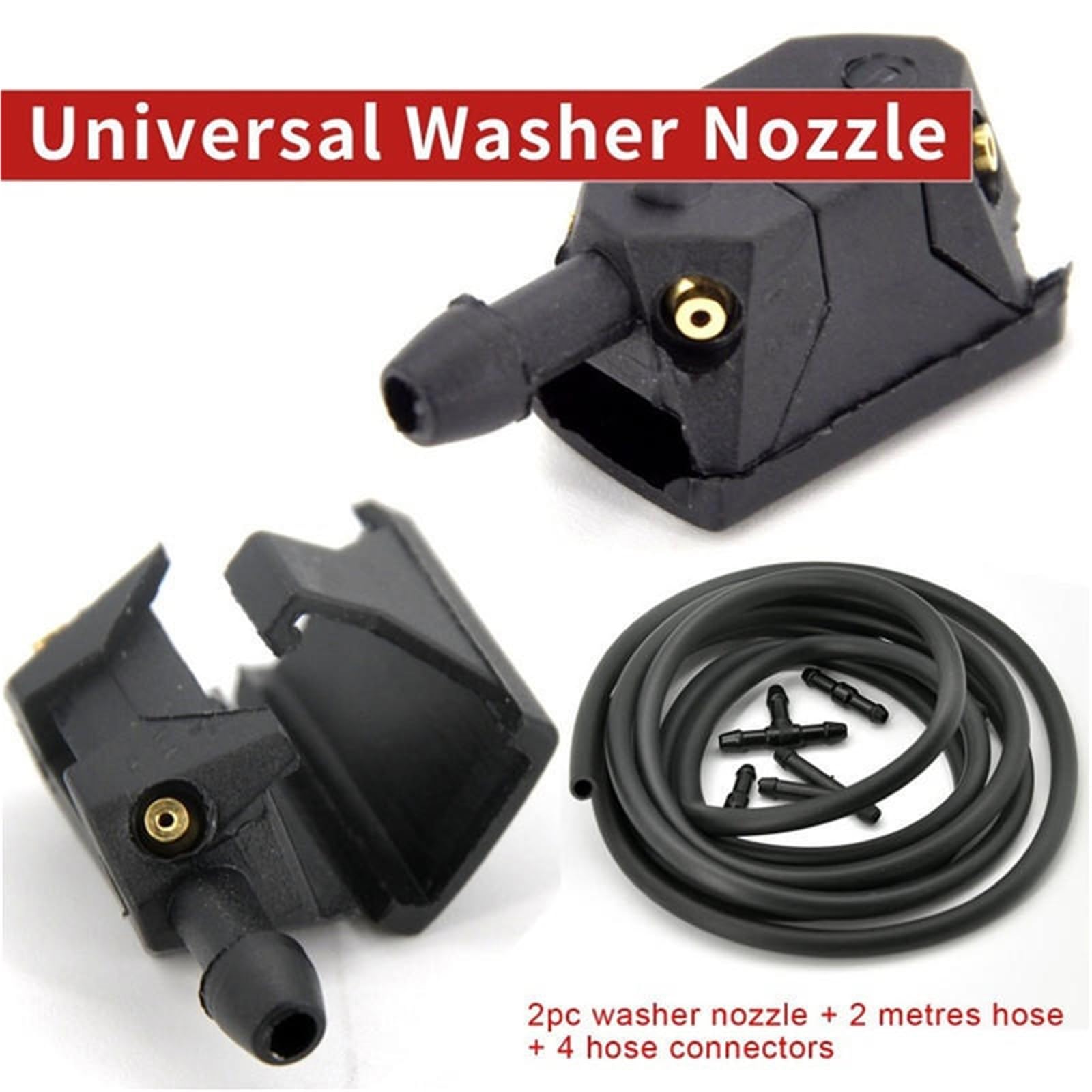 Dysz Spryskiwaczy Wycieraczek 1 zestaw uniwersalnych dysz spryskiwaczy samochodowych montowanych na ramieniu wycieraczki spryskiwacza(5pcs black)
