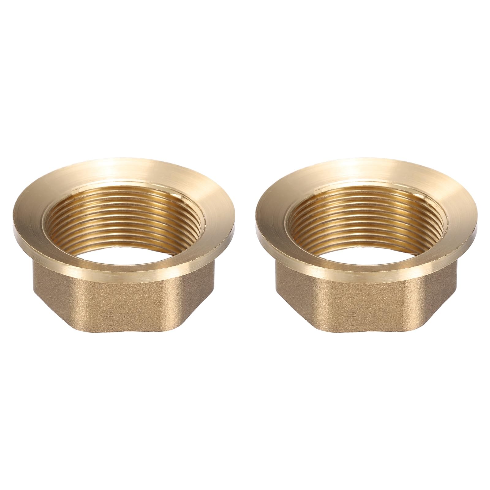 sourcing map 2Pcs Faucet Nut Fixed Base, ID 1.18" x H 0.67" Copper Fixing Nut Tap Fastener, Fixed Faucet Assembly for Kitchen and Bathroom