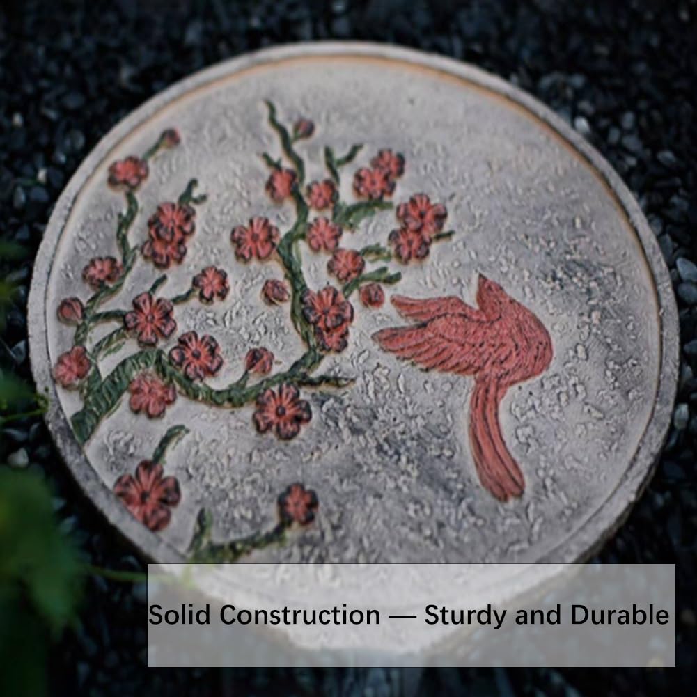 Pas Japonais Décoratifs D'extérieur – Dalles Jardin Rondes 13,8 Po – Dalles De Chemin En Béton Résistantes Aux Intempéries La Décoration Du Jardin, Du Patio, De L'allée Et La Cour(Gray-c)