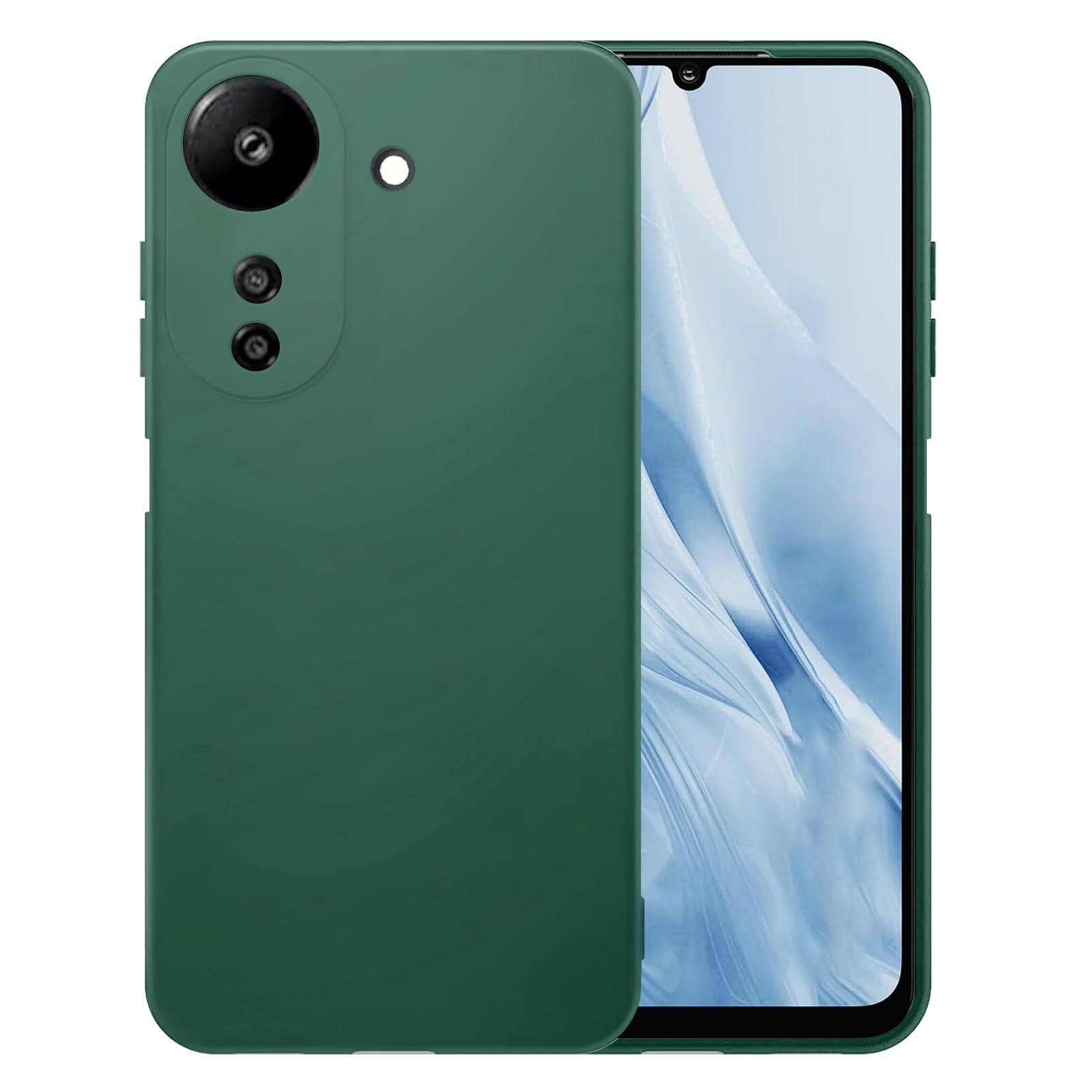 Silicone Cover Case Cover for Redmi 13C 4G Thin with Camera Protection Soft Interior Slim Fit Flexible Phone Case (for Redmi 13C 4G-Green)