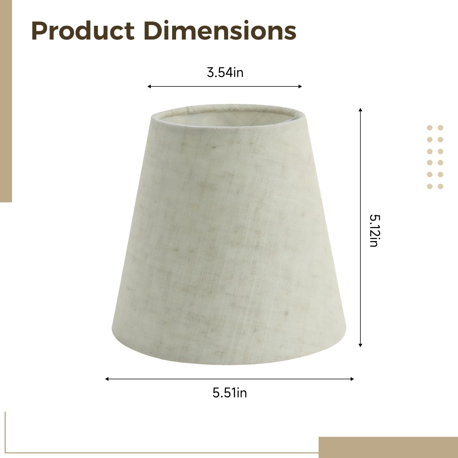 6 szt. małych kloszy lamp z klipsem na żarówkę, tkanina lniana, stożkowe klosze do małych lamp, klipsy na lampy do żyrandoli, lamp ściennych, lamp stołowych, naturalna tekstura