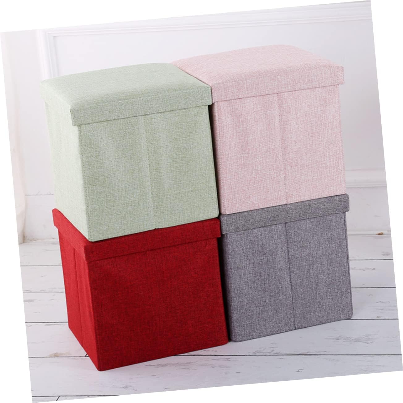 Foldable Storage Stool Fabric Storage Cube High Capacity Stool Box Outdoor Step