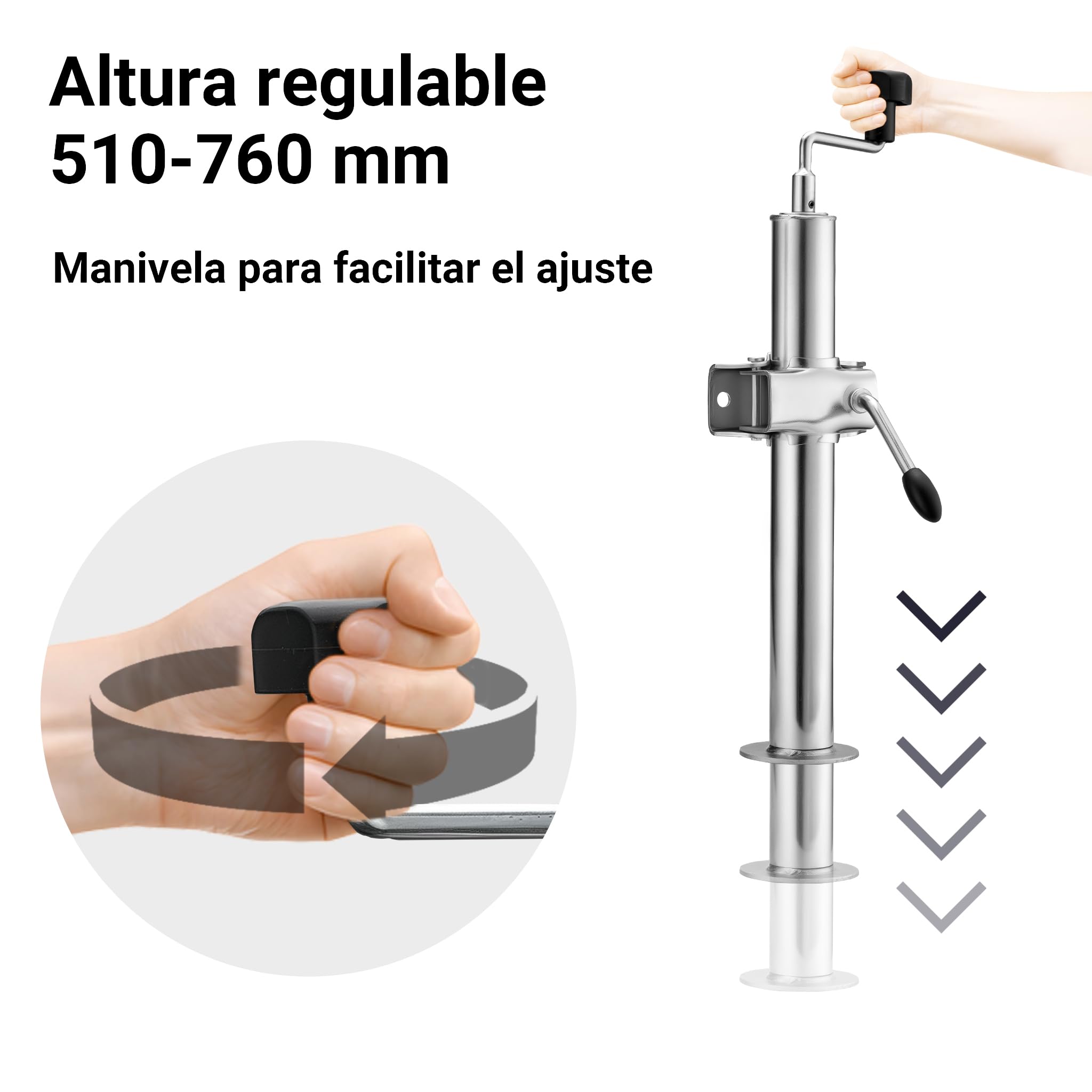 XPOtool 2X Soportes de Remolque Altura Regulable 510-760 mm Aparcamiento con 2 Abrazaderas Ø48mm