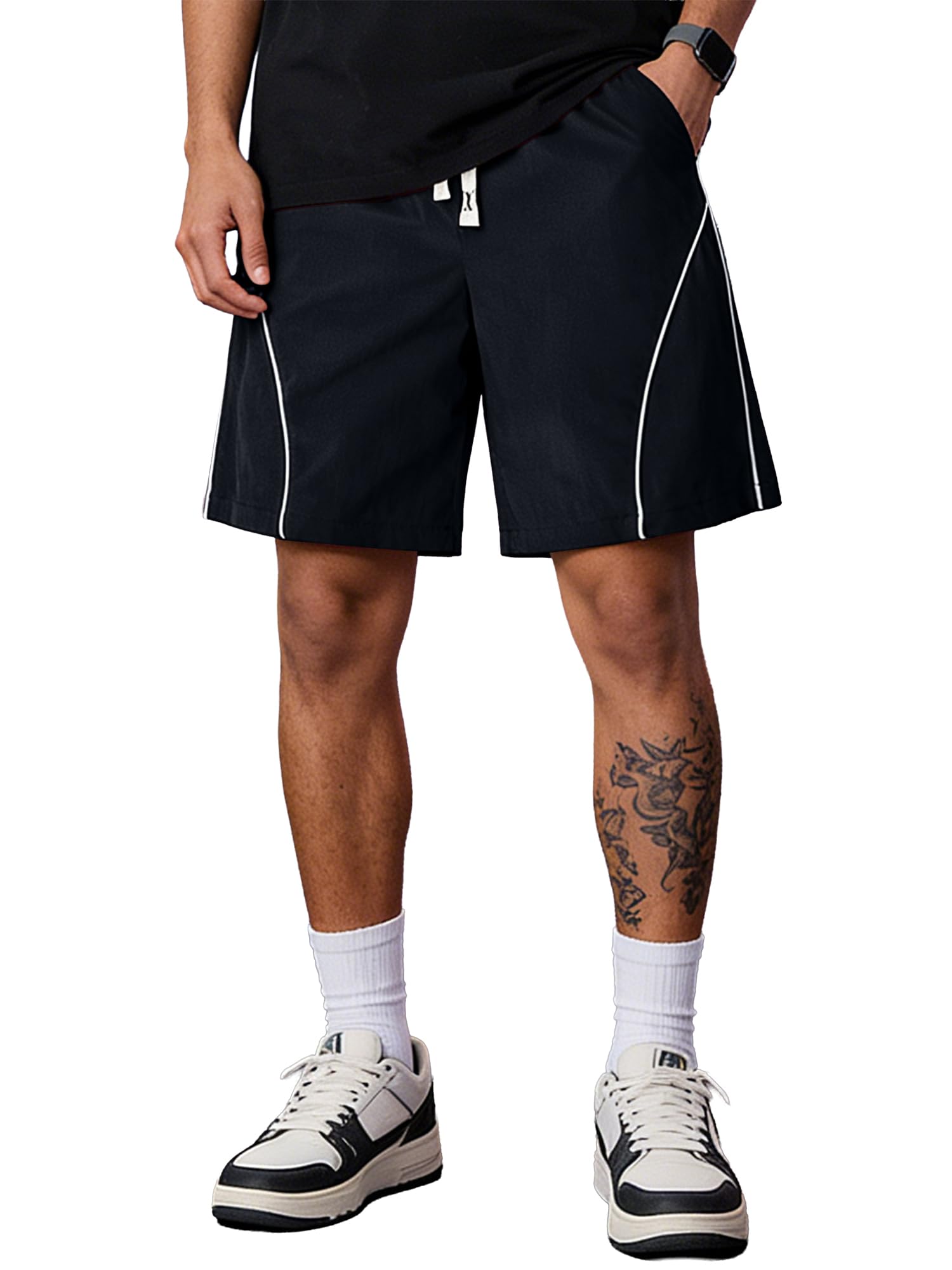 JMIERR Kurze Hosen Herren Sporthose Leichte Sommer Shorts Herrenshorts mit Taschen Kurz Sweatshorts Elastische Taille