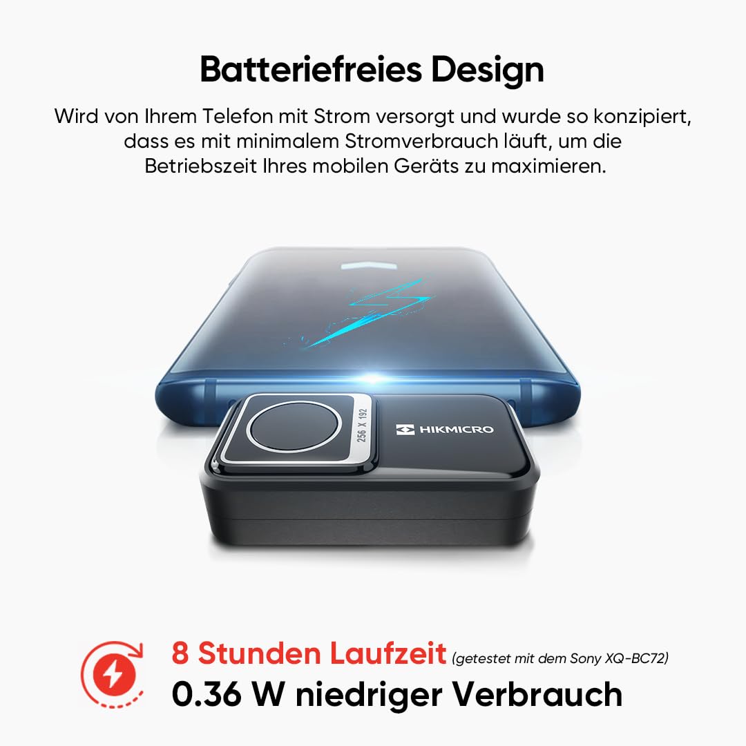 HIKMICRO Mini2 Wärmebildkamera Android, 256 x 192 IR-Auflösung, Wärmebildkamera 25 Hz Bildfrequenz, 50° Weitwinkel, Infrarotkamera 49.152 Pixel, -20°C bis 350°C, USB-C (nicht IOS kompatibel)