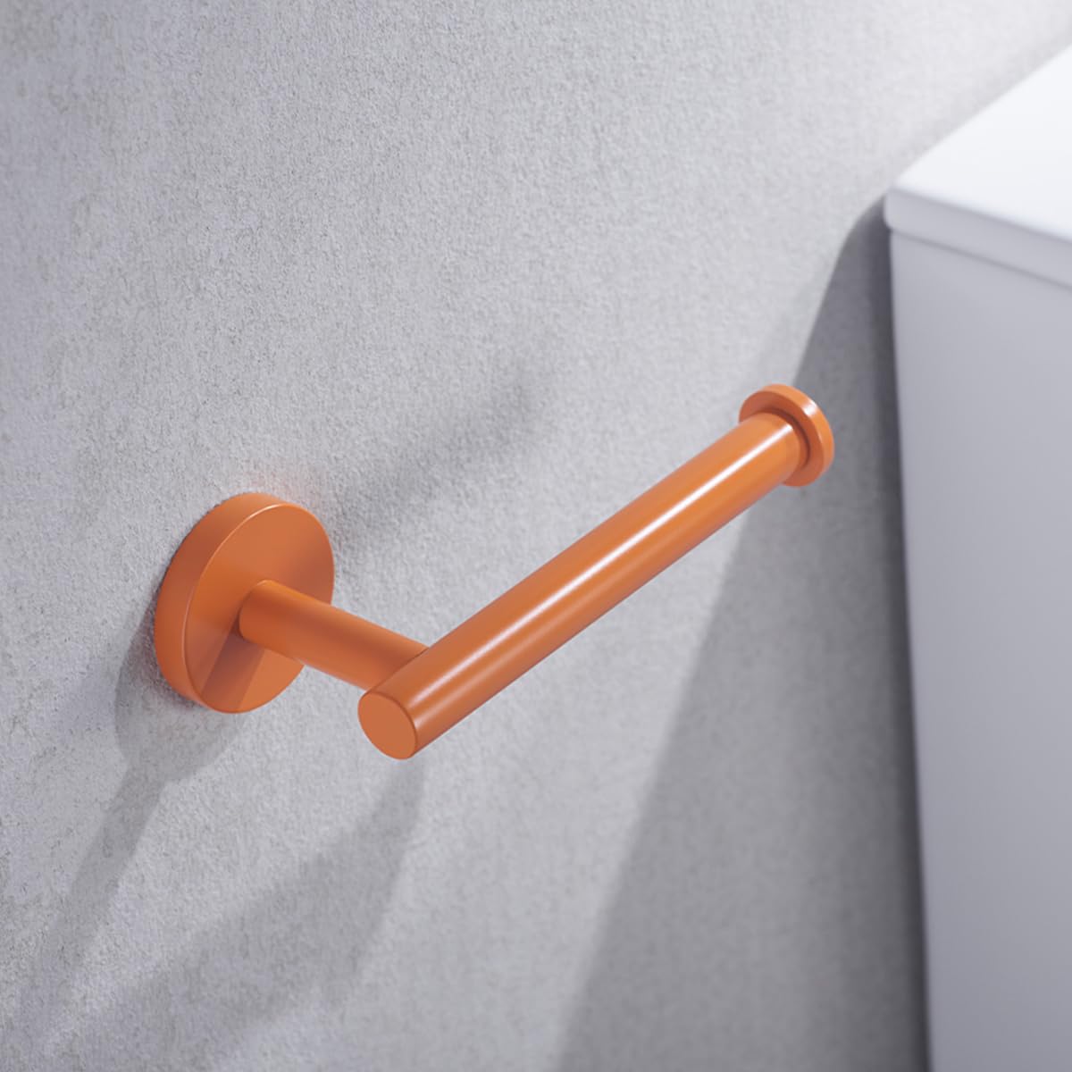 SEABEFORE Orange Toilet Paper Holder SUS304 Stainless Steel, Modern Round Tissue Roll Holders Wall Mount, 6 inch TP Holder for Kitchen Washroom,Drilling,96006-6HOR