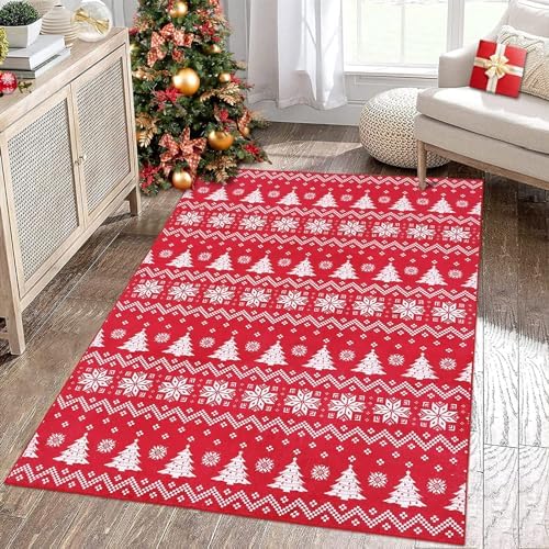 CAROMIO Christmas Living Room Area Rug Machine Washable Non Slip Indoor