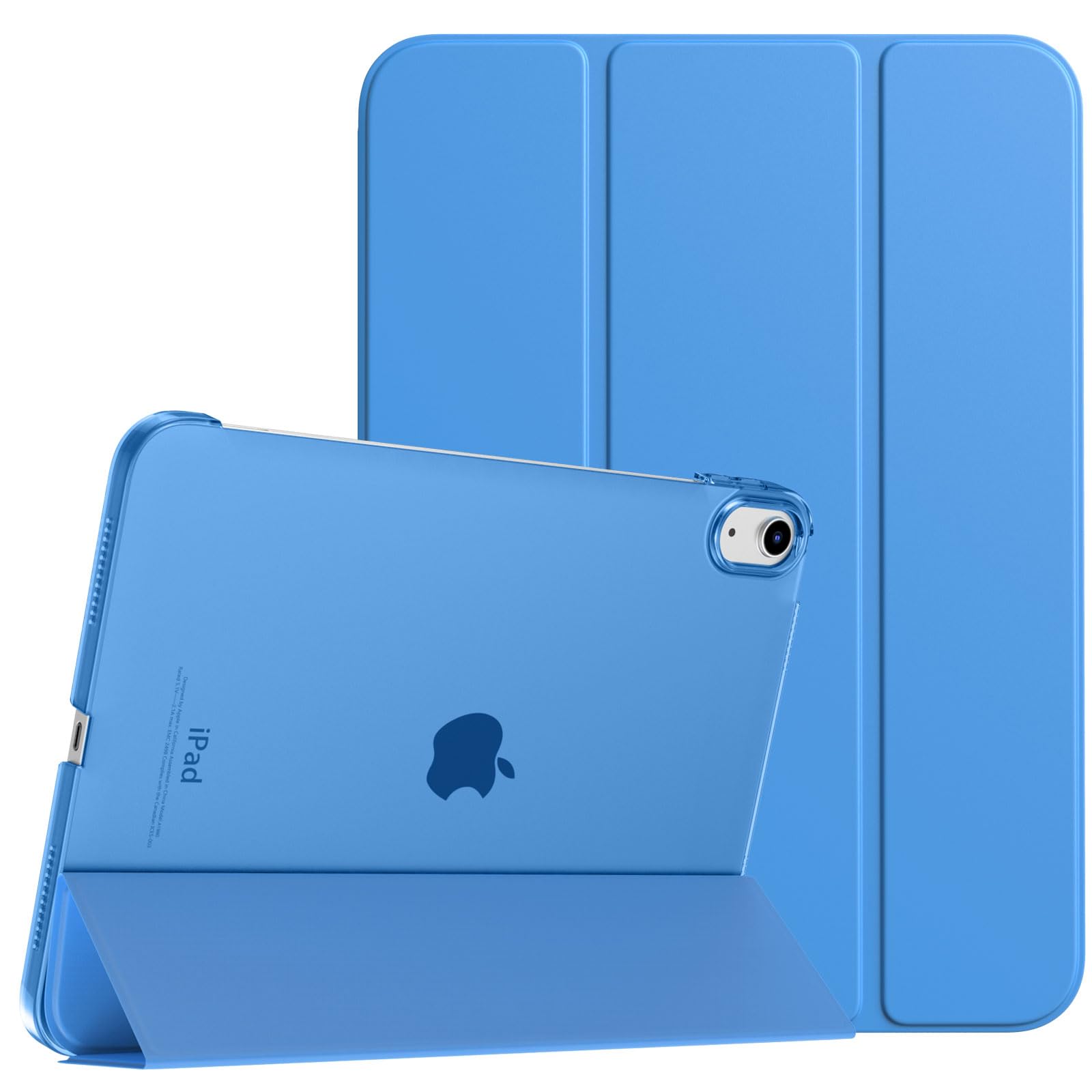 TiMOVO Cover Custodia Compatibile con iPad (A16) 11 Generazione 11 Pollici 2025/iPad 10 Generazione 10,9" 2022, Retro in PC Rigido Semi-Trasparente, Auto Sveglia/Sonno, Onda Blu