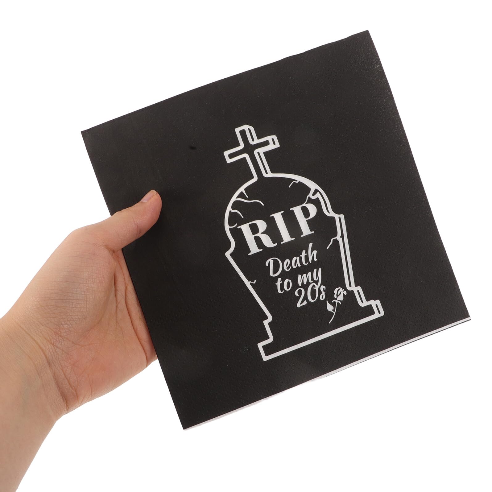 20 pezzi Tovaglioli di Carta Neri Tema Halloween Death To My per Feste Compleanno Assorbenti e Decorativi per Tavola per Addio AI Anni e Party Tema