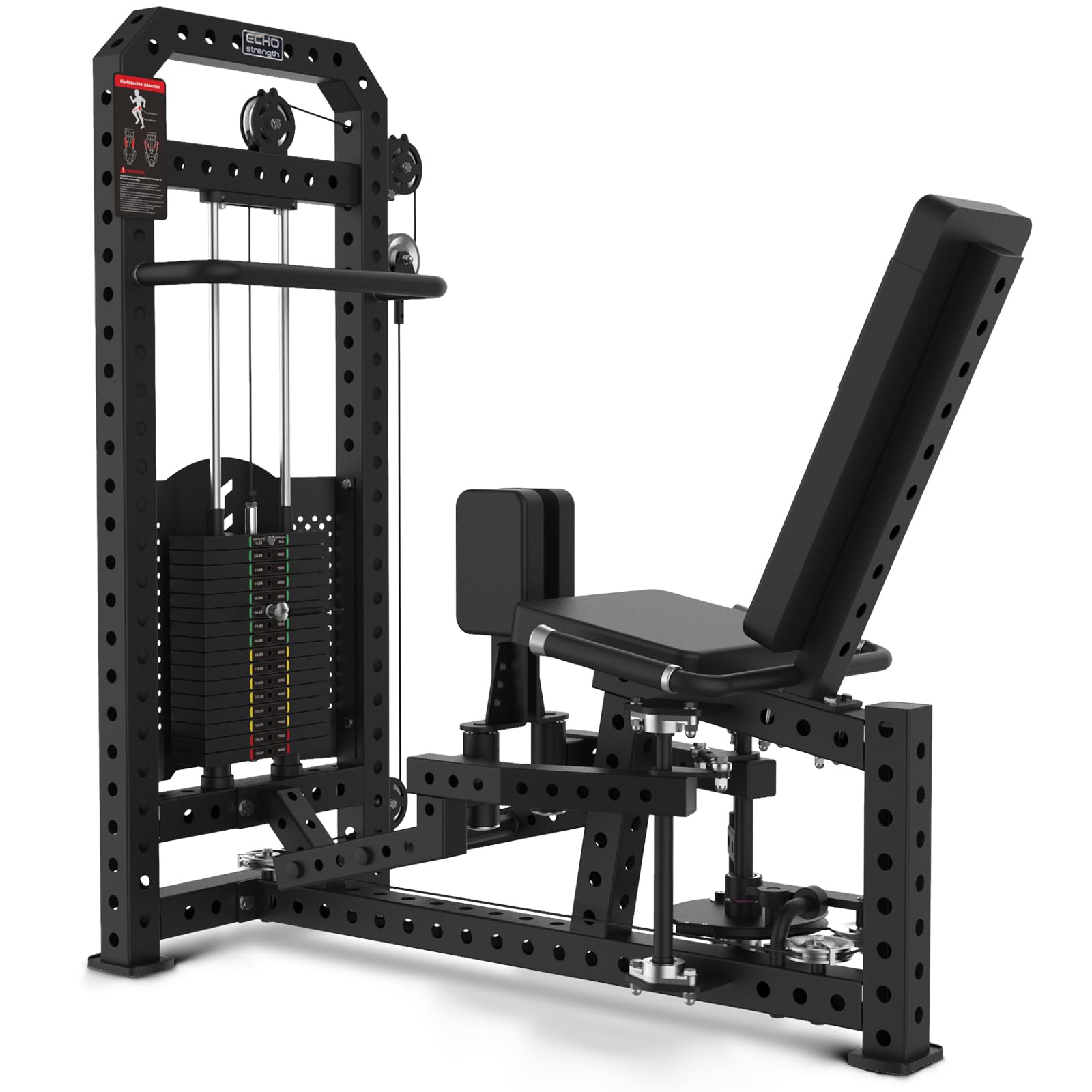 Commercial Hip Adduction Abduction Machine, Inner &amp; Outer Thigh Exercise Equipment with Adjustable Weight Stack, Commercial Grade Home Gym Fitness Machine for Glutes, Hips &amp; Leg Strength Training
