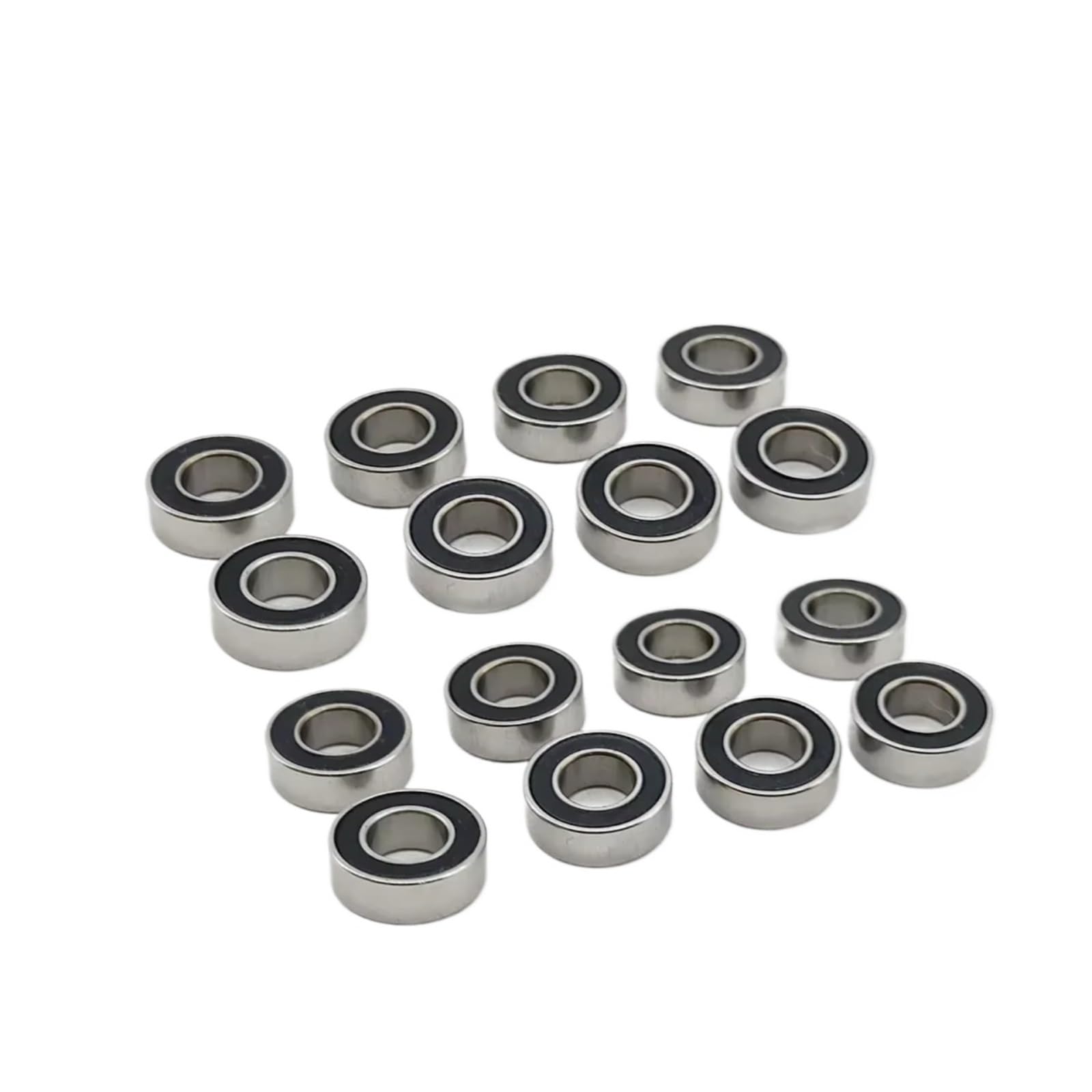 RC Lagerteile Für Universal 8x16x5mm 8 * 16 * 5MM Schwarzes Gummilager Metallversiegeltes Kugellager Rillenkugellager Radial All Mode RC Car Upgrade Zubehör(16 pcs)
