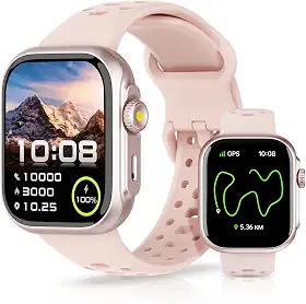 Bettdow Smartwatch GPS FB041, Relogio Smartwatch Feminino e Masculino,Tela HD de 1,85", Alexa, 100 Esportes,3ATM à rova d'água, Chamada Bluetooth, Compatível com Android iOS(Rosa)