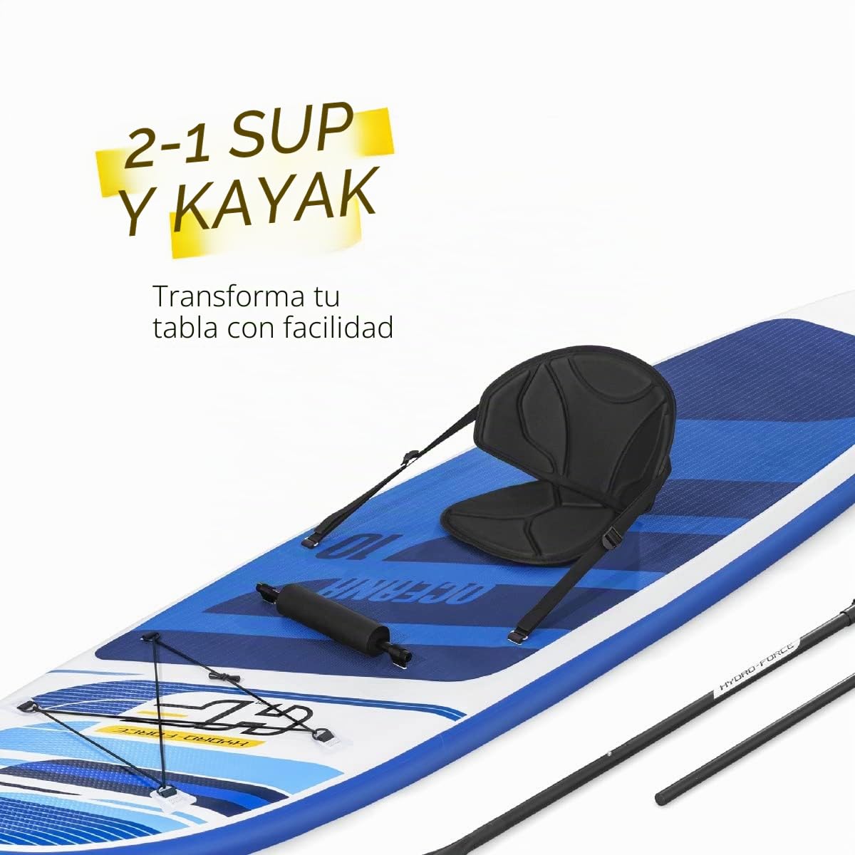 Hydro-Force Sup, Inflatable Stand Up Paddle Board, Complete Set with Kayak Conversion Kit, Multiple Styles