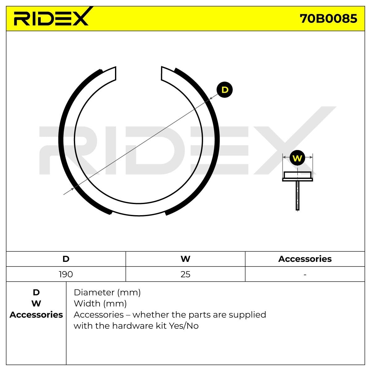 Kit De Mâchoires De Frein Arrière RIDEX - Compatible Golf V, Peugeot 205 Et Autres Modèles - 2