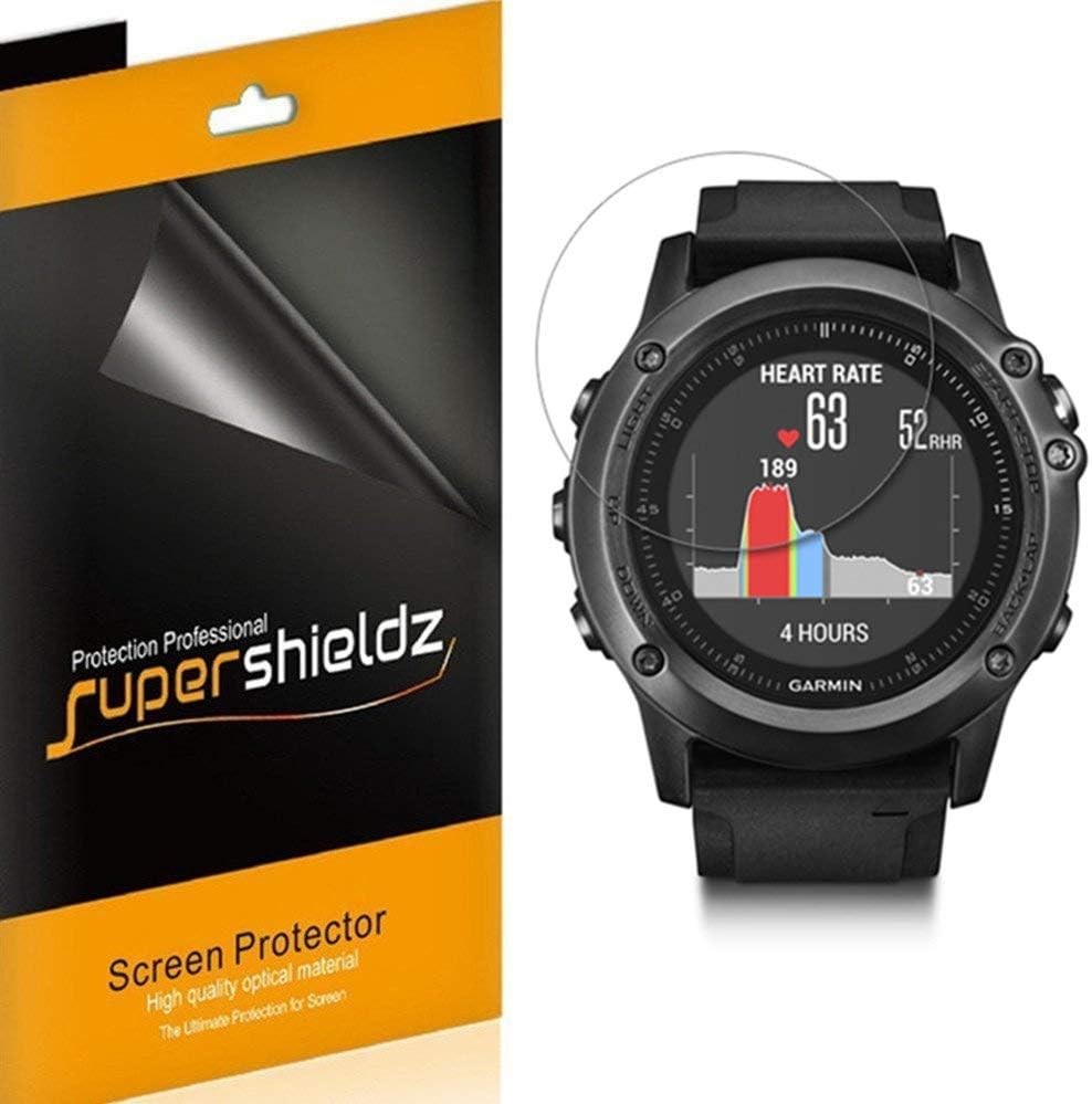 (6 Pack) Designed for Garmin Fenix 3 HR and Fenix 3 Screen Protector, (Full Screen Coverage) 0.23mm High Definition Clear Shield