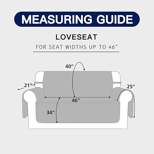 Miniatura 5 de YuppieLife Funda reversible para sofá, funda protectora duradera y antideslizante para muebles, para mascotas, perros, niños, sofá biplaza de 46