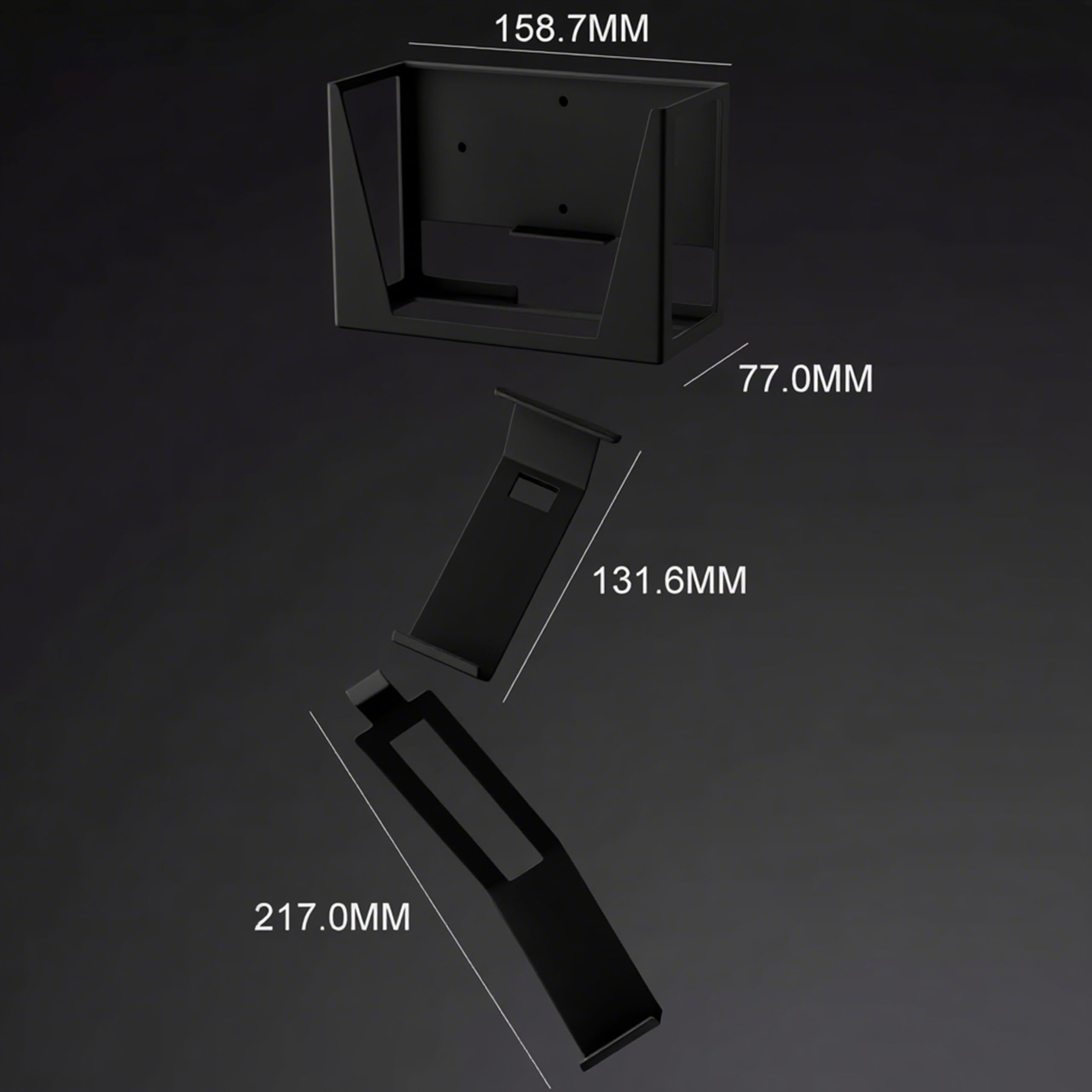 Support mural pour Xbox Series S – Tout en métal à suspendre au mur près ou derrière la TV gauche/droite, kit de montage mural avec support de manette amovible, noir
