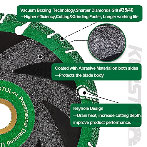 Diamond Blade For All Purpose - Kurstol 4-1/2"/115Mm Arbor 7/8"-5/8" Metal Cut Off Wheel For Granite,Marble,Stone,Stainless Steel,Concrete,Masonry,Glass,Plastic,Iron,Rebar,Angle Grinder Saw Blade #TOP5