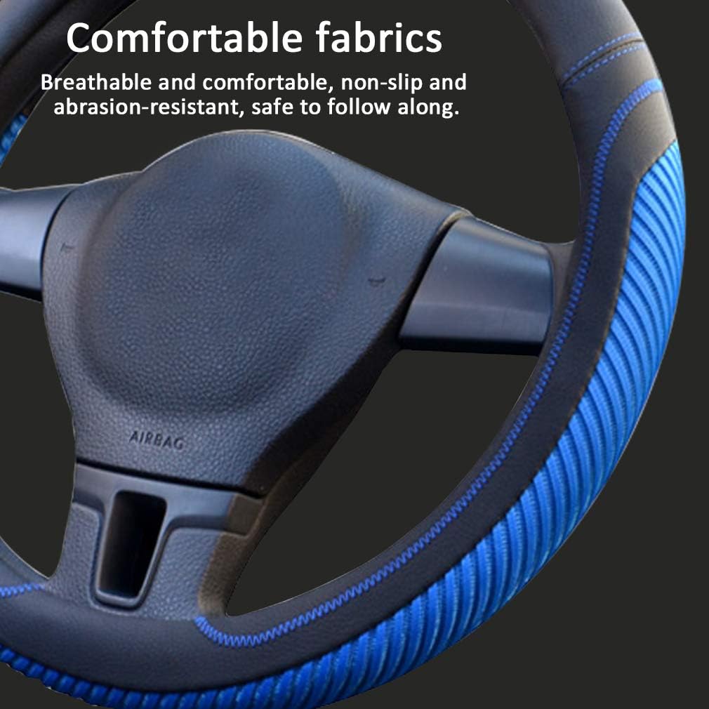 coofig Steering Wheel Cover for Car Universal 15 inch Microfiber Leather Viscose Ice Silk Breathable Anti-Slip (Blue,1 Ice Silk)