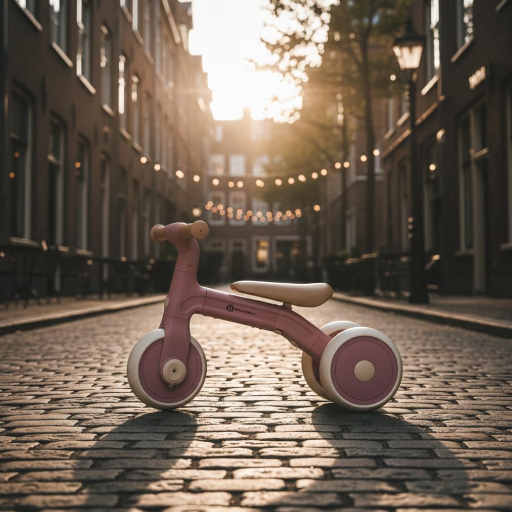 3-in-1 Kinder Laufrad ab 1 Jahr Petite&Mars Bingo – Mit Pedalen, Ultraleicht (2,3 kg), Verstellbar, Fördert Gleichgewicht & Motorik, Erste Fahrrad für Babys 12–36 Monate (Rosa)