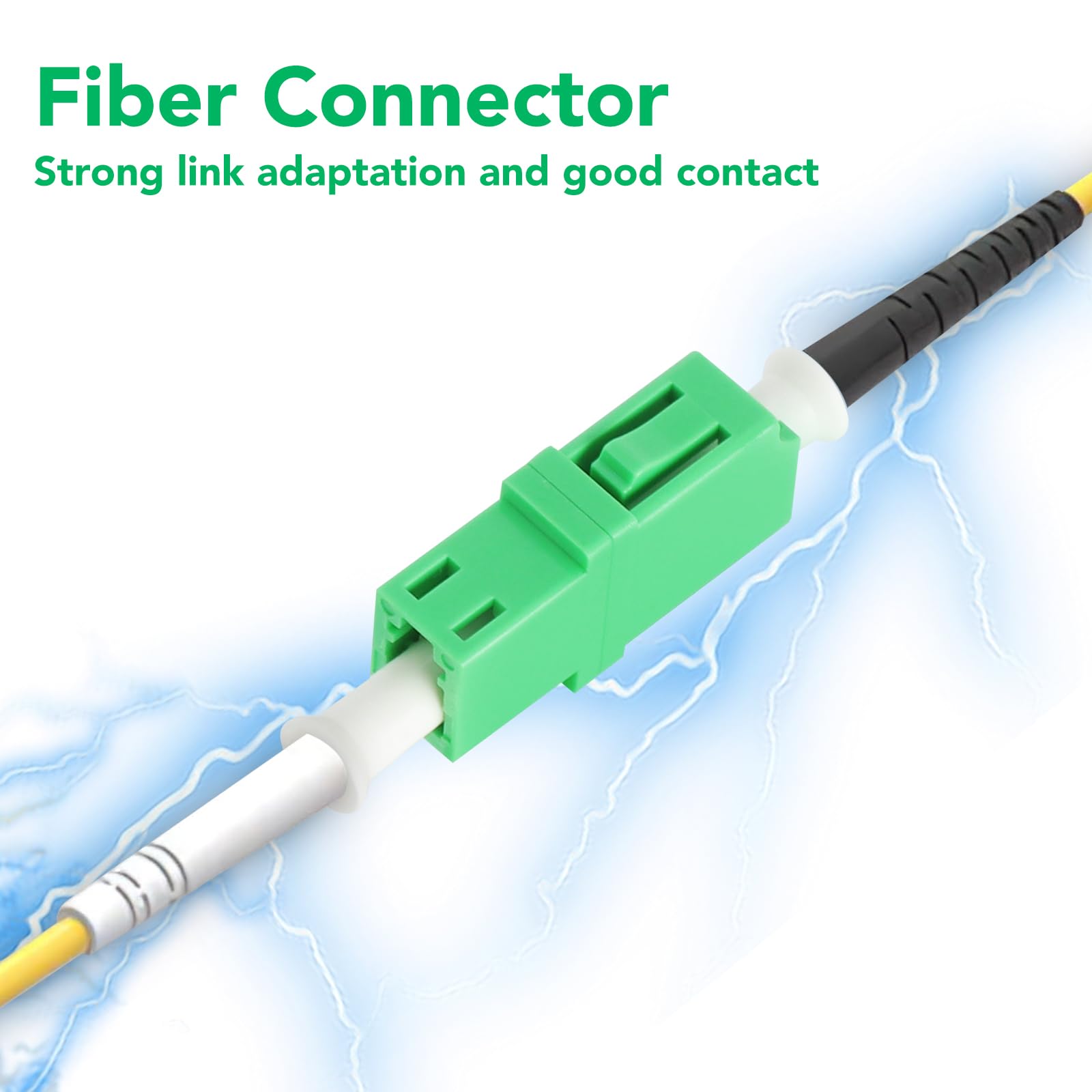 TNSLAND Adattatore in Cavo Fibra Ottica 5 Pezzi, Accoppiamento PC Monomodale, Fibre Optic Adapter LC/APC Simplex