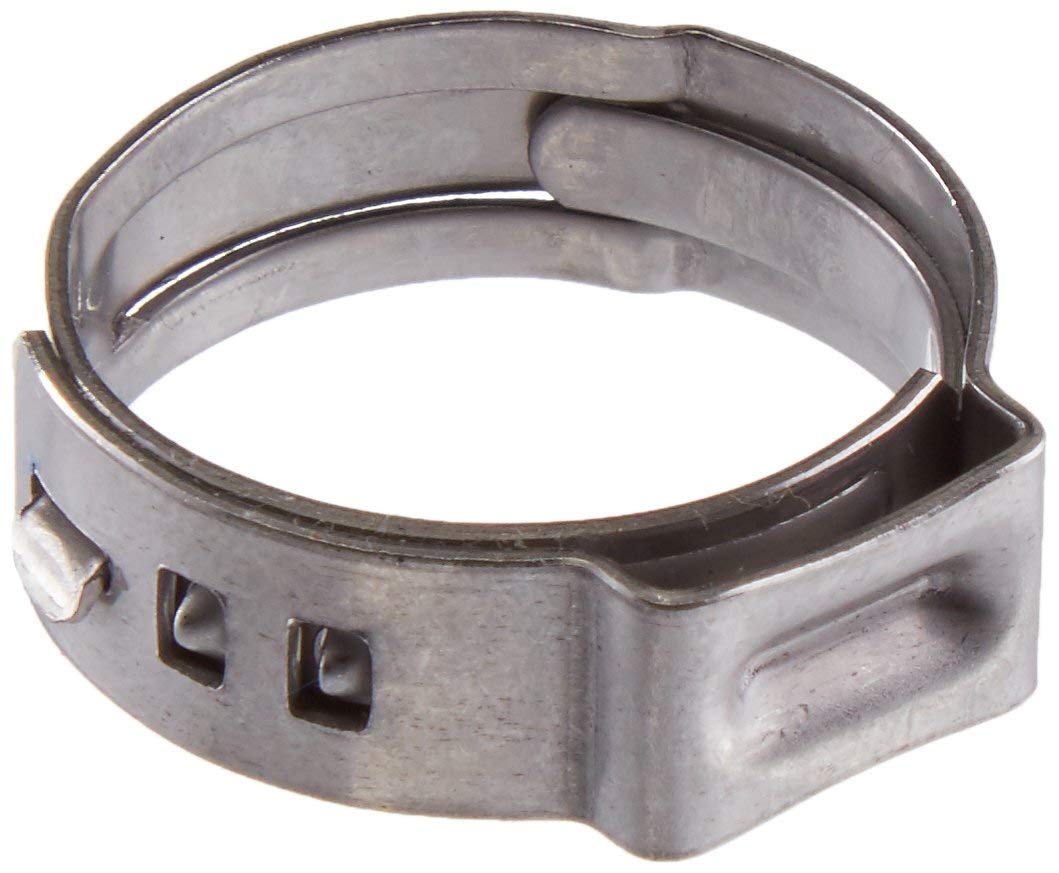 Oetiker 16700020 Stepless Ear Clamp, One Ear, 7 mm Band Width, Clamp ID Range 15.3 mm (Closed) - 18.5 mm (Open) (Pack of 50)