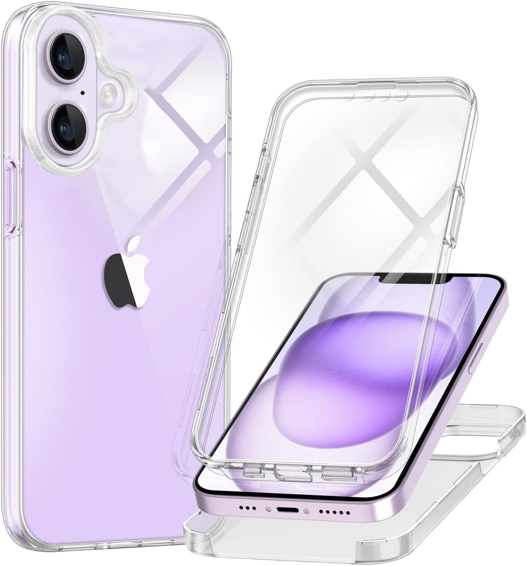 LIUKM Cover Compatibile con Samsung Galaxy A15, 360 Gradi Protezione Progettata, [Protezione per lo schermo integrata] Ultra Sottile in Silicone TPU Anteriore e PC Premium Resistente Cover -Nero