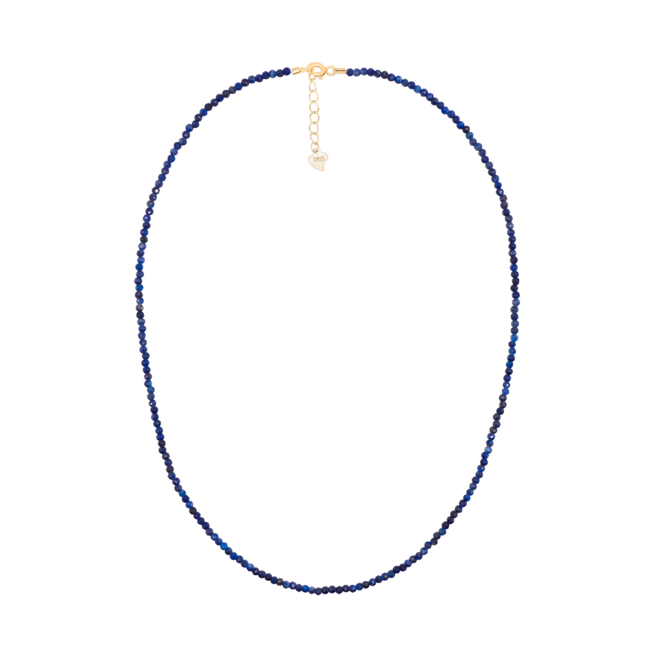 Lapislazuli Halskette 925 Silber Natürlicher Edelstein Schmuck
